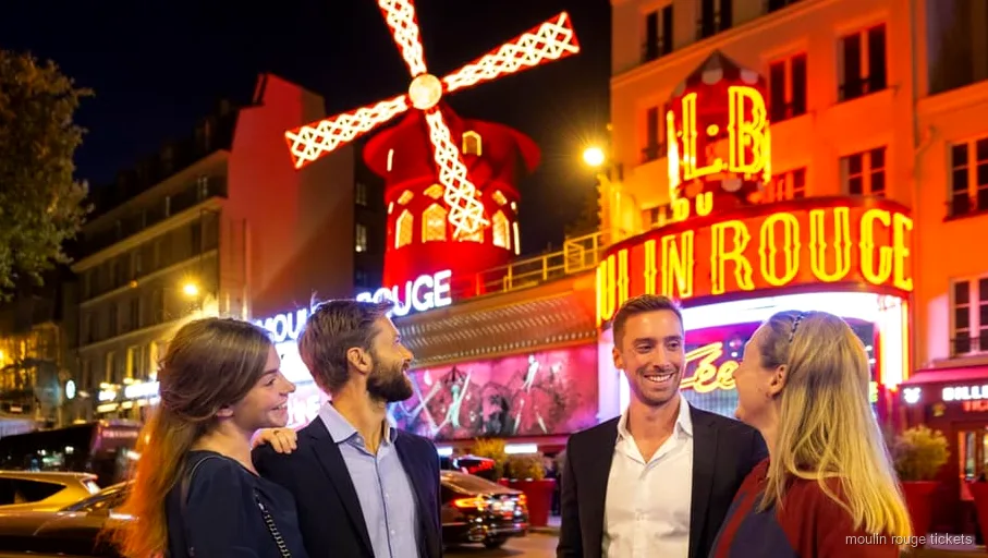 Eiffel Tower dinner and Moulin Rouge show tickets combo evening in Paris