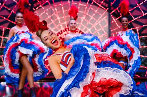 Moulin Rouge dinner show tickets with three-course French menu in Paris